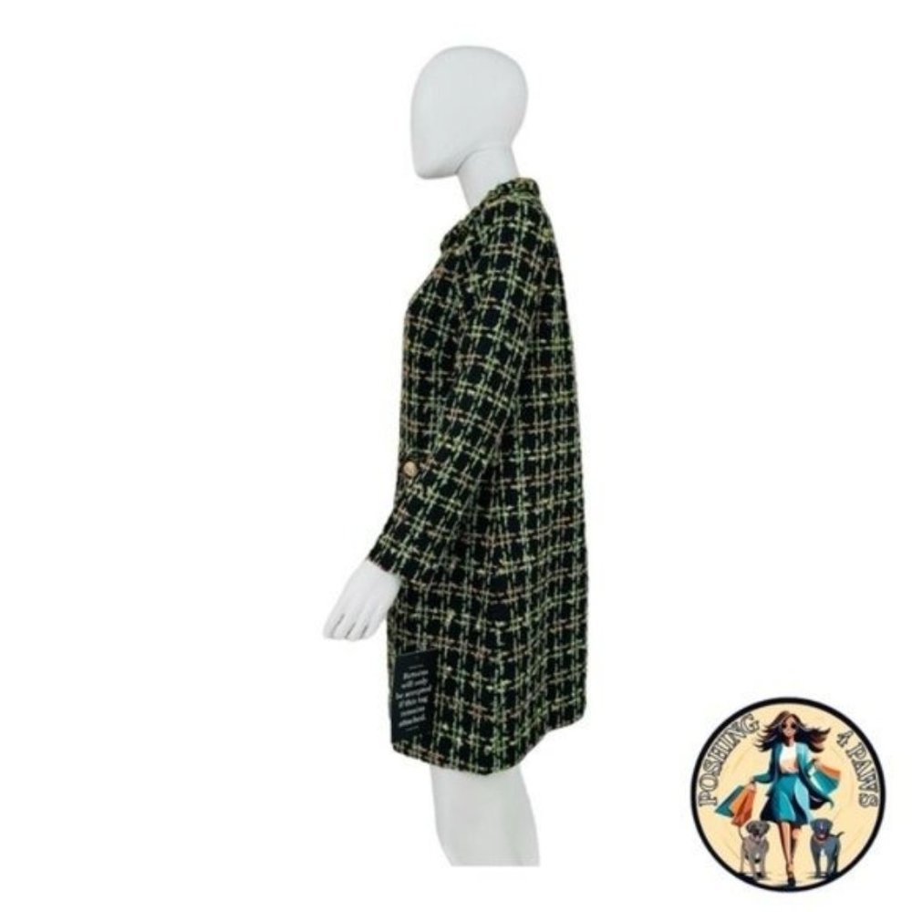 Tuckernuck NEW Holly Tinsel Tweed Long Sleeve Retro Black Jackie Dress Size S - Picture 7 of 14